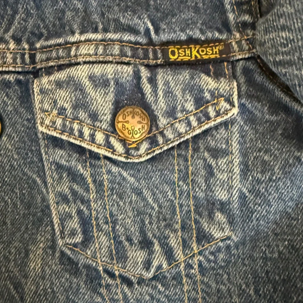 Vintage OshKosh B'Gosh Denim‎ Jacket Flannel Lined Kids Size 5 Retro Made In USA